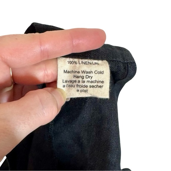 Beaton Linen 100% Linen Shortalls Overall Shorts Romper in Black - Picture 10 of 12